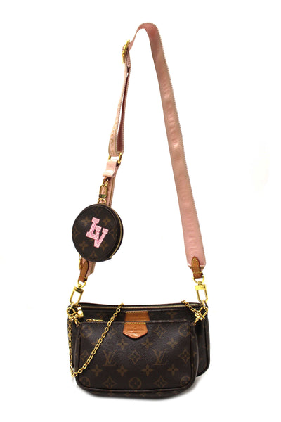 Louis Vuitton Classic Monogram Pink Strap Multi-Pochette Accessoires Bag