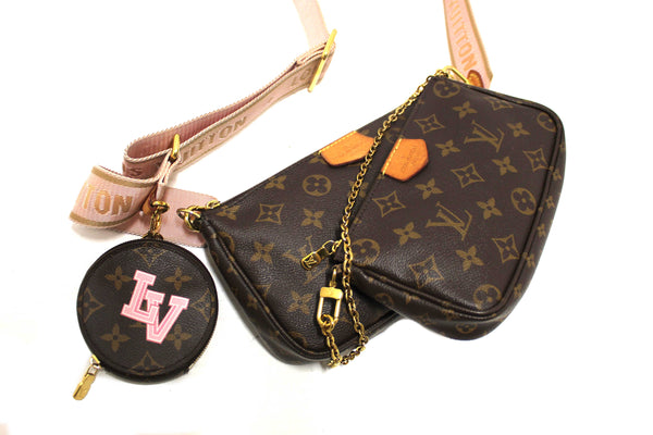 Louis Vuitton Classic Monogram Pink Strap Multi-Pochette Accessoires Bag