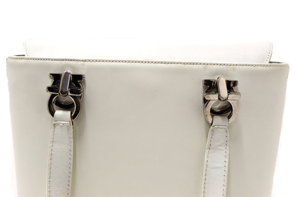 SalvatoreFerragamo Salvatore Ferragamo Vintage White Cowhide Leather B | Italystation.com - Shop Now at italystation.com