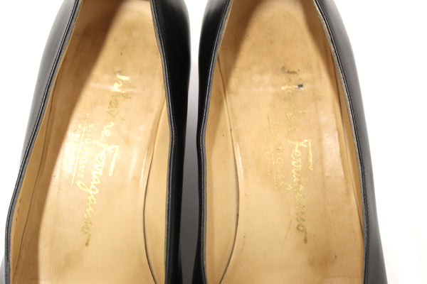 Salvatore Ferragamo Black Leather Ramila 5cm Pumps | Italystation.com - Now at italystation.com