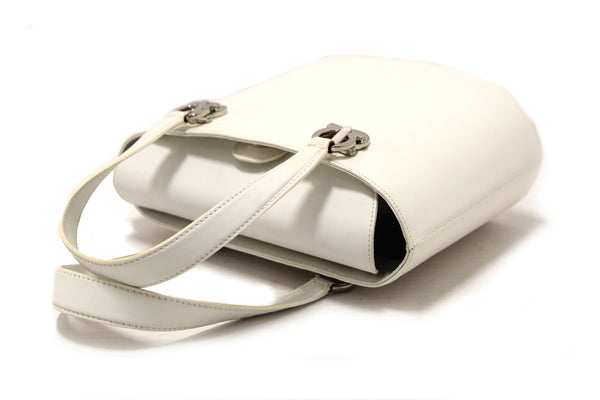 SalvatoreFerragamo Salvatore Ferragamo Vintage White Cowhide Leather B | Italystation.com - Shop Now at italystation.com