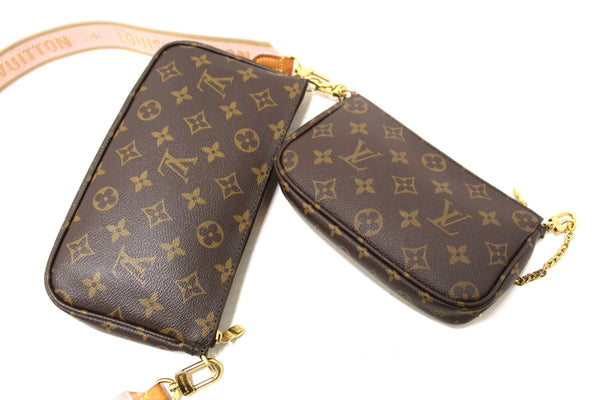 Louis Vuitton Classic Monogram Pink Strap Multi-Pochette Accessoires Bag