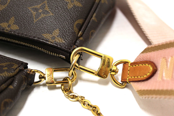 Louis Vuitton Classic Monogram Pink Strap Multi-Pochette Accessoires Bag