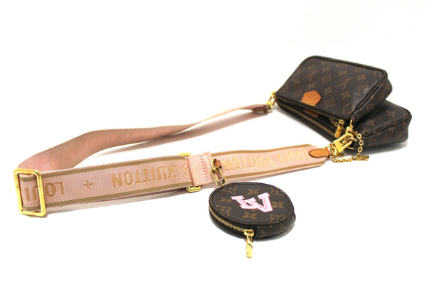 Louis Vuitton Classic Monogram Pink Strap Multi-Pochette Accessoires Bag