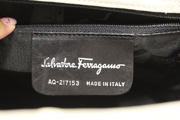 SalvatoreFerragamo Salvatore Ferragamo Vintage White Cowhide Leather B | Italystation.com - Shop Now at italystation.com