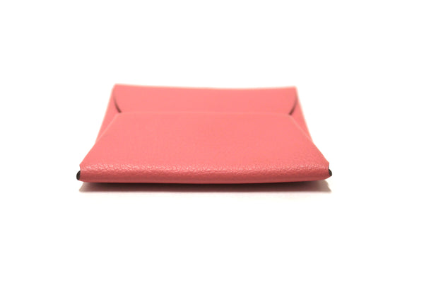 Hermes Rose Azalee Epsom Bastia Coin Purse Case