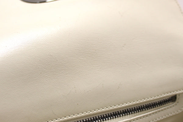 Christian Dior White Lambskin Leather Small Caro Shoulder Crossbody Bag
