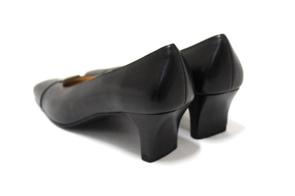 Salvatore Ferragamo Black Leather Ramila 5cm Pumps Shoes Size 5.5D