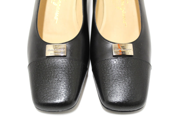 Salvatore Ferragamo Black Leather Ramila 5cm Pumps Shoes Size 5.5D