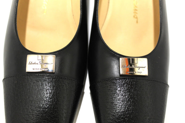 Salvatore Ferragamo Black Leather Ramila 5cm Pumps Shoes Size 5.5D
