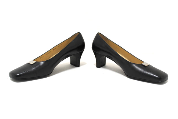 Salvatore Ferragamo Black Leather Ramila 5cm Pumps Shoes Size 5.5D
