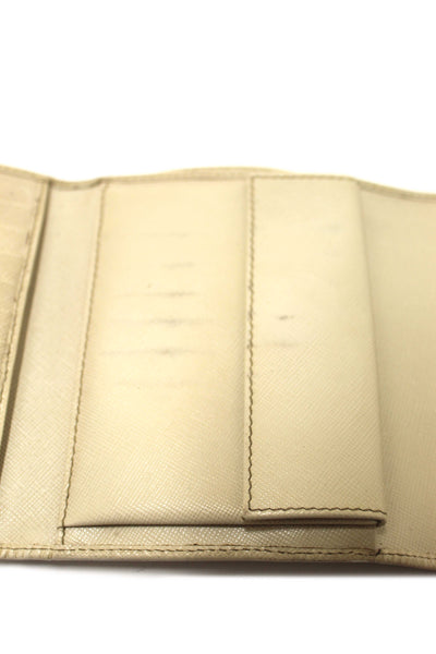 Prada White Saffiano Leather Bifold Medium Wallet