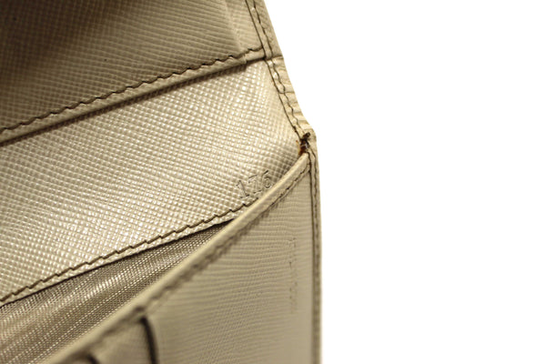 Prada White Saffiano Leather Bifold Medium Wallet