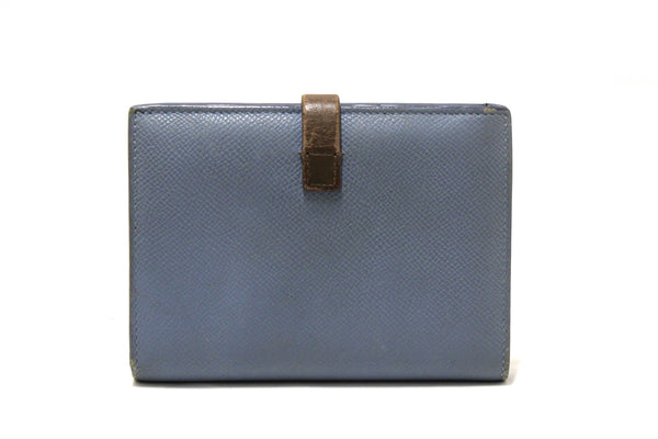 Celine Celine Blue/Grey Leather Multifunction Strap Wallet