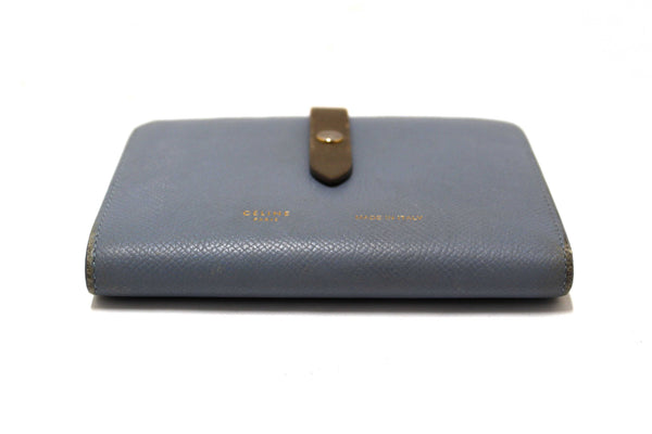 Celine Celine Blue/Grey Leather Multifunction Strap Wallet