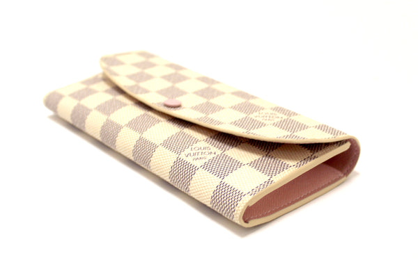 Louis Vuitton New Damier Azur Canvas Emilie Flap Wallet | Italystation.com - Shop Now at italystation.com