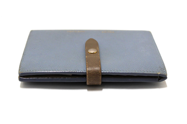 Celine Celine Blue/Grey Leather Multifunction Strap Wallet