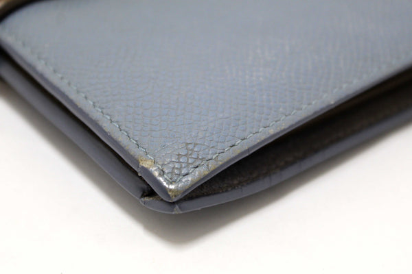 Celine Celine Blue/Grey Leather Multifunction Strap Wallet