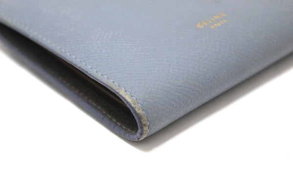 Celine Celine Blue/Grey Leather Multifunction Strap Wallet