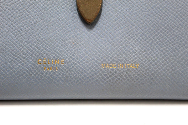 Celine Celine Blue/Grey Leather Multifunction Strap Wallet