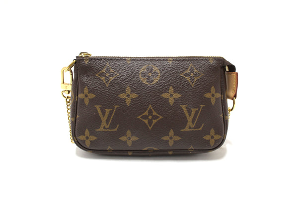 Louis Vuitton Classic Monogram Canvas Mini Pochette Clutch Bag