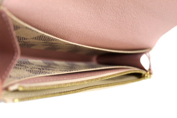 Louis Vuitton New Damier Azur Canvas Emilie Flap Wallet | Italystation.com - Shop Now at italystation.com