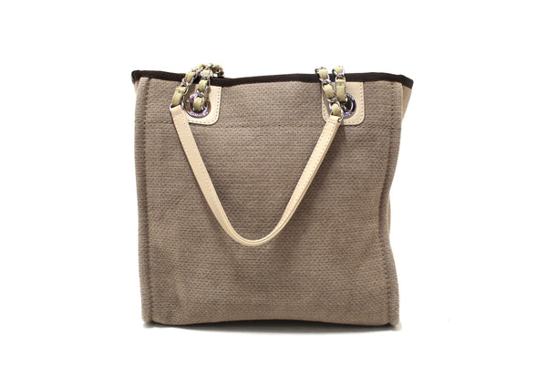 Chanel Grey Mixed Fibers Small Deauville Shopper Tote Bag