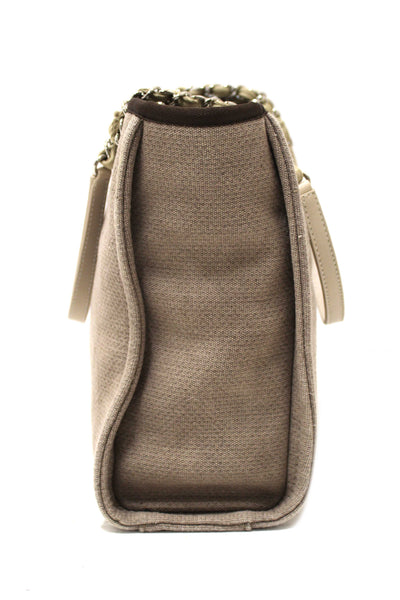 Chanel Grey Mixed Fibers Small Deauville Shopper Tote Bag