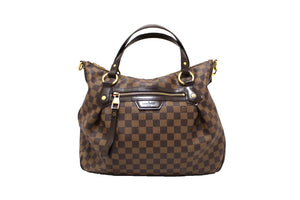 Authentic Louis Vuitton Damier Ebene Evora MM Tote Bag