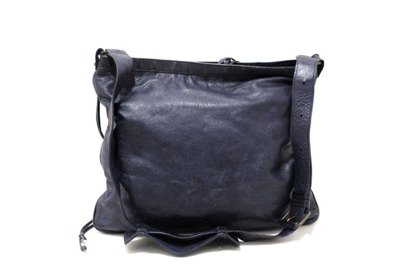 Balenciaga Blue Agneau Classic Hardware Flat Messenger