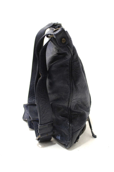 Balenciaga Blue Agneau Classic Hardware Flat Messenger