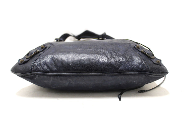 Balenciaga Blue Agneau Classic Hardware Flat Messenger