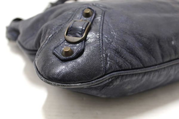 Balenciaga Blue Agneau Classic Hardware Flat Messenger