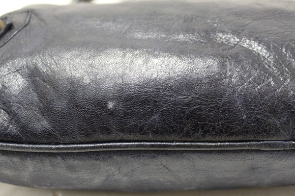 Balenciaga Blue Agneau Classic Hardware Flat Messenger