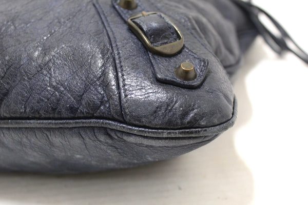 Balenciaga Blue Agneau Classic Hardware Flat Messenger