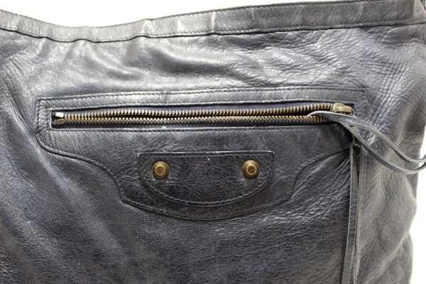 Balenciaga Blue Agneau Classic Hardware Flat Messenger