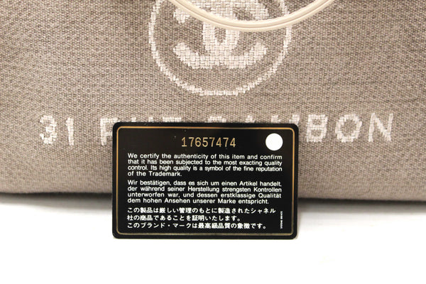 Chanel Grey Mixed Fibers Small Deauville Shopper Tote Bag