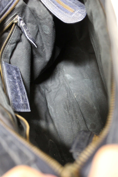Balenciaga Blue Agneau Classic Hardware Flat Messenger
