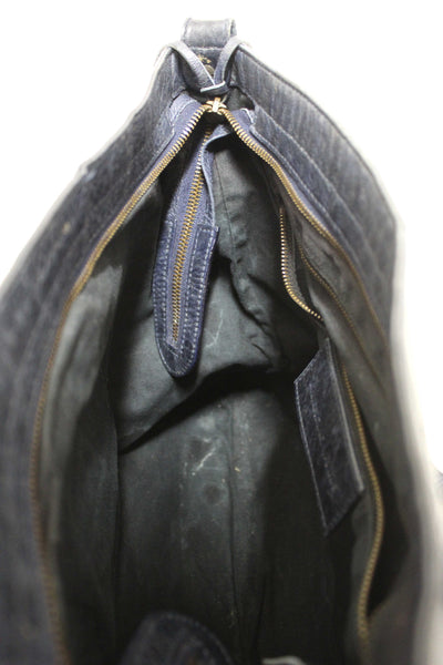 Balenciaga Blue Agneau Classic Hardware Flat Messenger