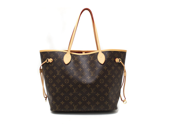 Authentic Louis Vuitton Classic Monogram Neverfull MM Tote Shoulder Bag