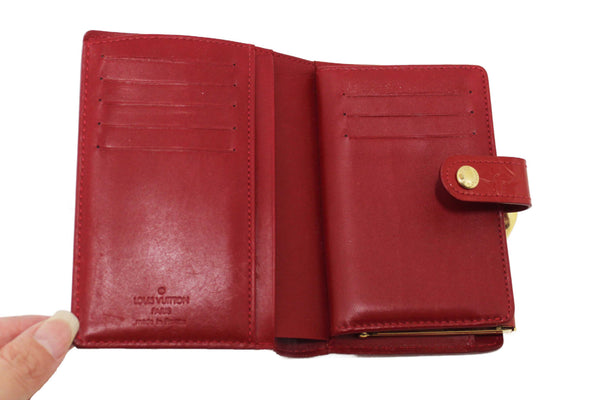 Louis Vuitton Red Monogram Vernis Patent Leather French Wallet