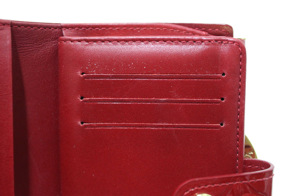 Louis Vuitton Red Monogram Vernis Patent Leather French Wallet