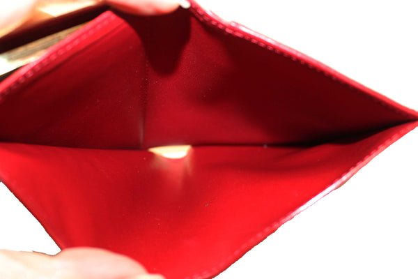 Louis Vuitton Red Monogram Vernis Patent Leather French Wallet