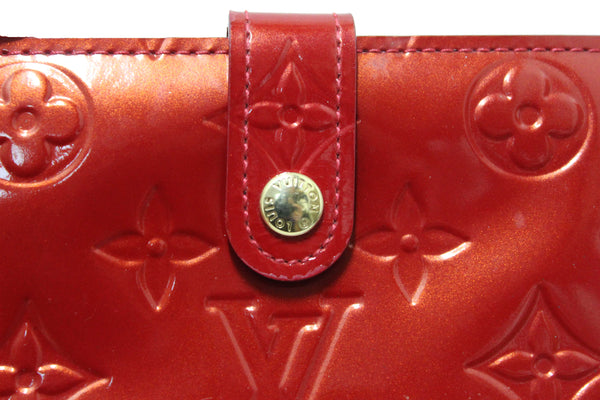 Louis Vuitton Red Monogram Vernis Patent Leather French Wallet