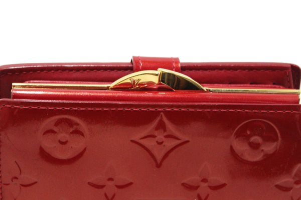 Louis Vuitton Red Monogram Vernis Patent Leather French Wallet