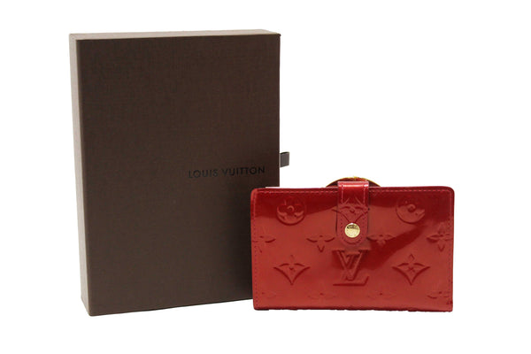 Louis Vuitton Red Monogram Vernis Patent Leather French Wallet