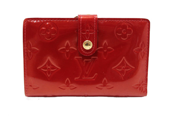 Louis Vuitton Red Monogram Vernis Patent Leather French Wallet