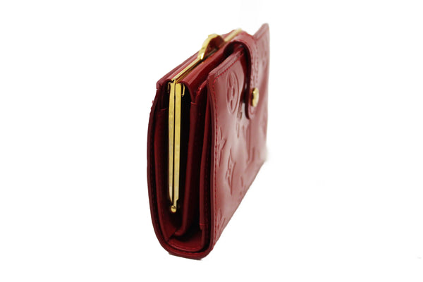 Louis Vuitton Red Monogram Vernis Patent Leather French Wallet