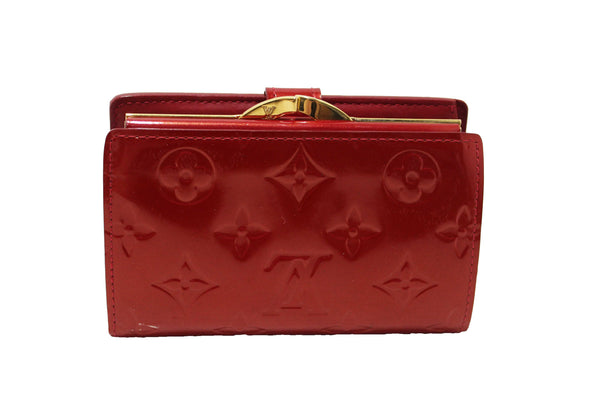 Louis Vuitton Red Monogram Vernis Patent Leather French Wallet