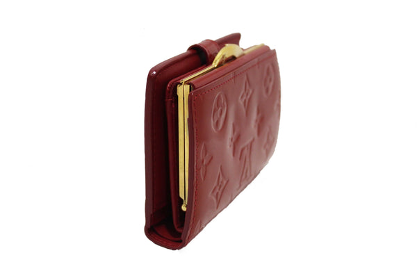 Louis Vuitton Red Monogram Vernis Patent Leather French Wallet